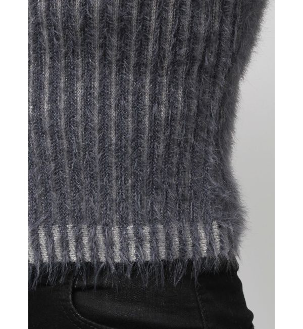 EMODA「シャギープレーティングジップトップス」|ニット・セーター|