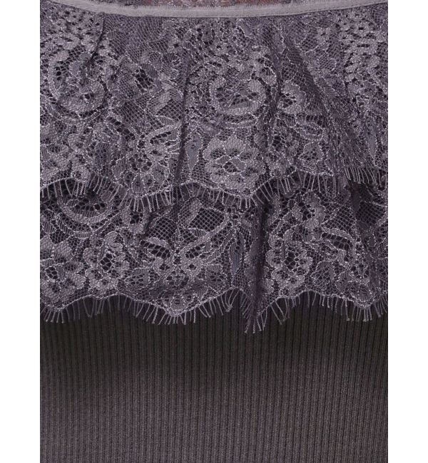 MERCURYDUO「異素材レースフリルニット」|ニット・セーター|