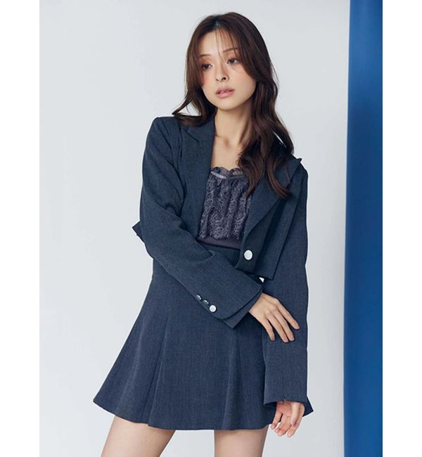 MERCURYDUO「異素材レースフリルニット」|ニット・セーター|