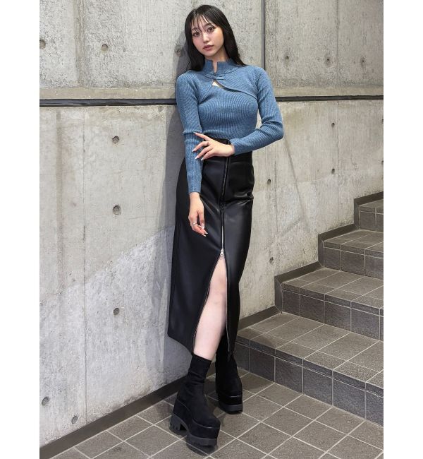 MURUA「プラットフォームスウェードブーツ」|ロングブーツ|