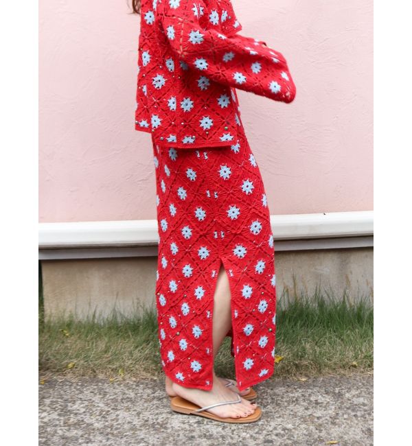 Ungrid「ビーズコンビニットアイラインスカート」|スカート|