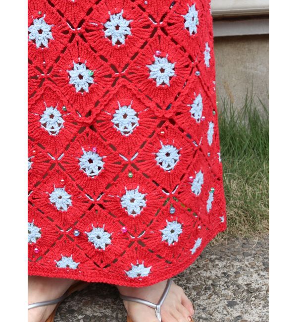 Ungrid「ビーズコンビニットアイラインスカート」|スカート|