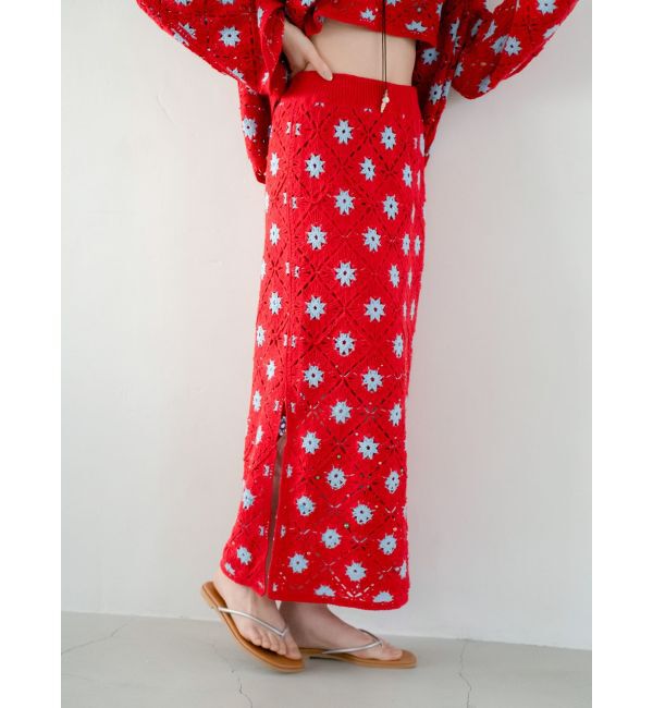 Ungrid「ビーズコンビニットアイラインスカート」|スカート|