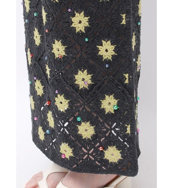 Ungrid「ビーズコンビニットアイラインスカート」|スカート|