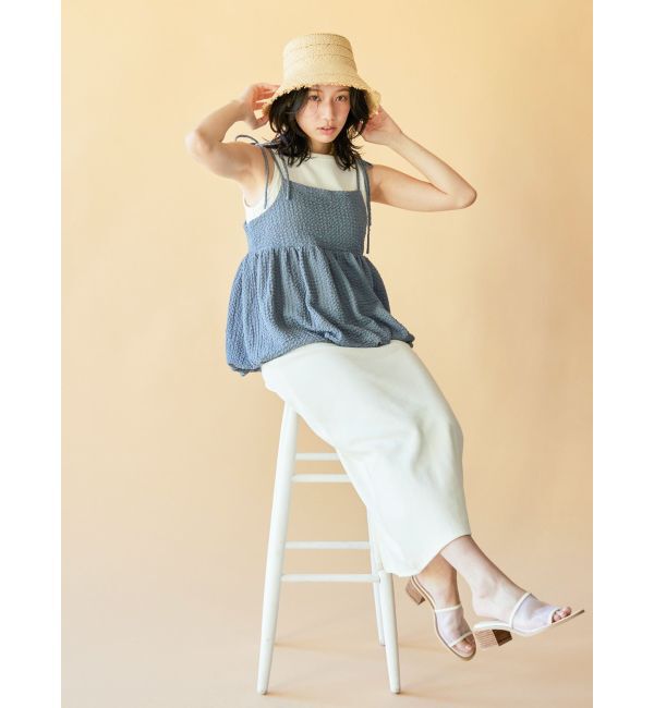 Ungrid「【WEB限定】バルーンデザインジャカードキャミ」|キャミソール|