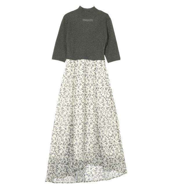 LAGUNAMOON「楊柳プリントニットドッキングワンピース」|ワンピース|アイボリー