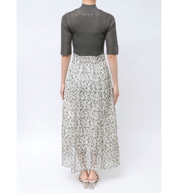 LAGUNAMOON「楊柳プリントニットドッキングワンピース」|ワンピース|