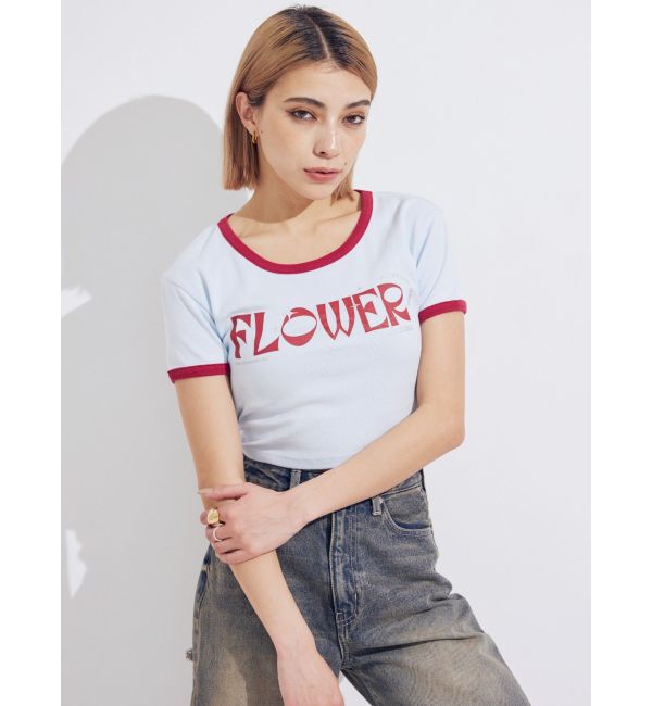 EVRIS「FLOWERストラップクロップドＴシャツ」|Tシャツ・カットソー|