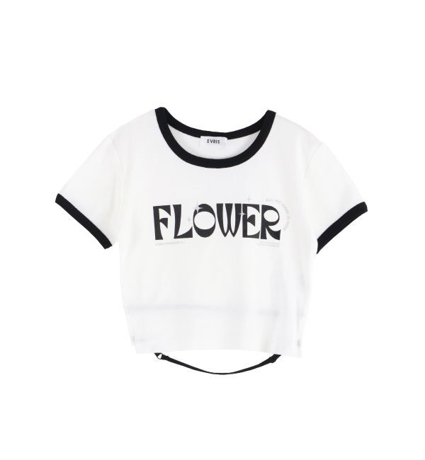 EVRIS「FLOWERストラップクロップドＴシャツ」|Tシャツ・カットソー|