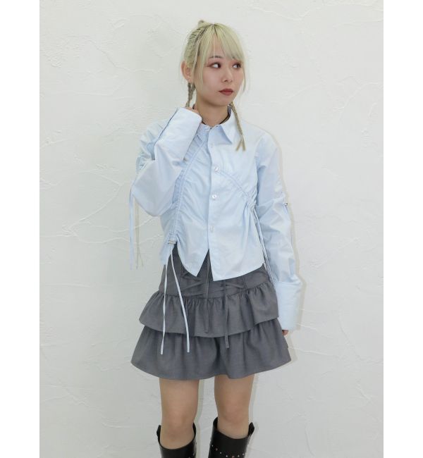 jouetie「レースアップティアードミニスカパン【セットアップ対応】」|スカート|