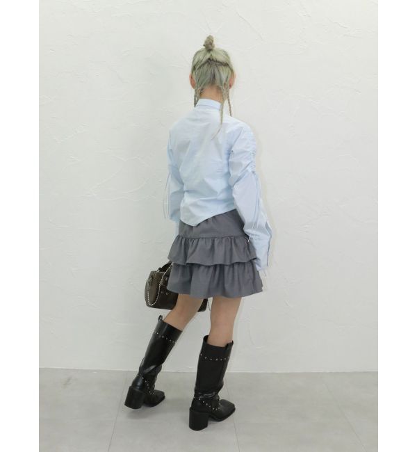 jouetie「レースアップティアードミニスカパン【セットアップ対応】」|スカート|