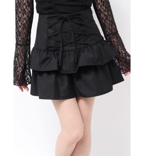 jouetie「レースアップティアードミニスカパン【セットアップ対応】」|スカート|
