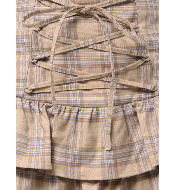 jouetie「レースアップティアードミニスカパン【セットアップ対応】」|スカート|