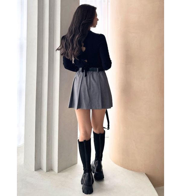 GYDA「BACKリボンケーブル編みニットトップス」|ニット・セーター|