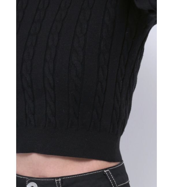 GYDA「BACKリボンケーブル編みニットトップス」|ニット・セーター|