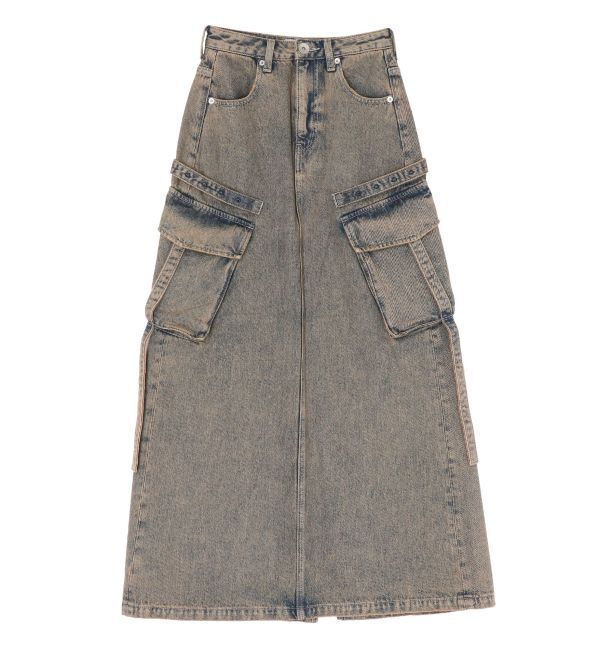 GYDA「ハイウエストG bijou CARGOデニムロングスカート」|スカート|