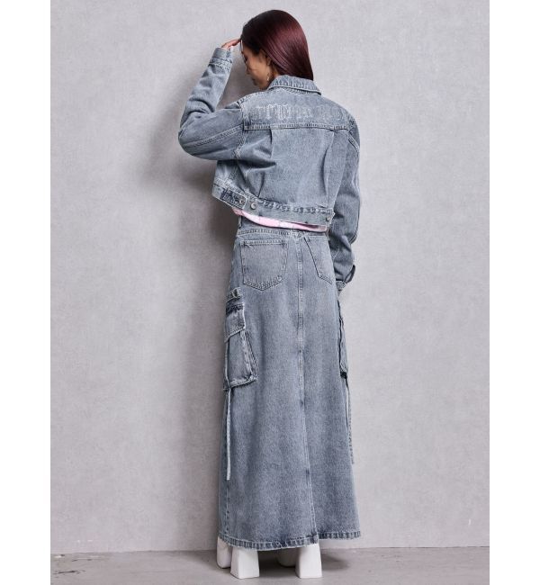 GYDA「ハイウエストG bijou CARGOデニムロングスカート」|スカート|