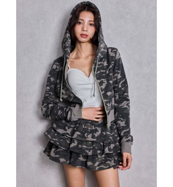 GYDA「Sweat tiered スカートライクショートパンツ」|スカート|