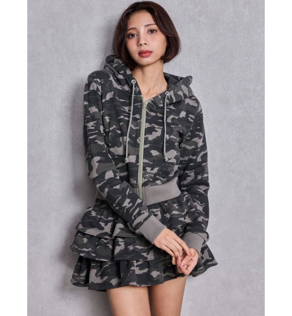 GYDA「Sweat tiered スカートライクショートパンツ」|スカート|