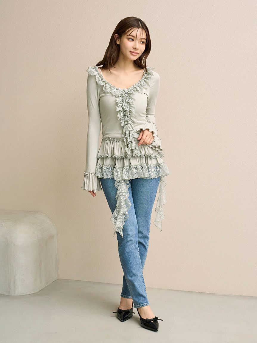 SNIDEL「【STYLEUPPANTS】ハイウエストストレート」|チノ|