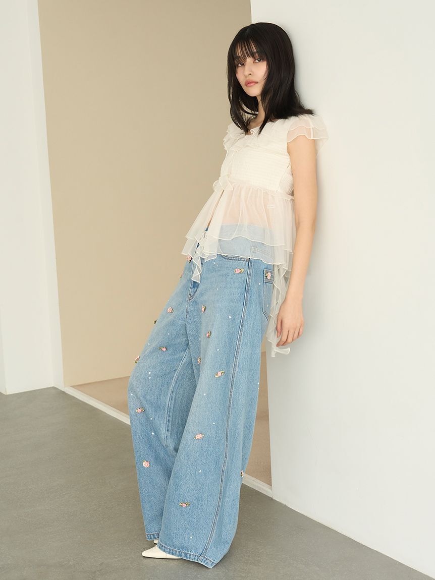 LILY BROWN「パピヨンチュールフリルトップス」|シャツ・ブラウス|