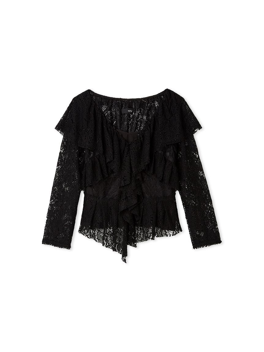 styling/「ラッフルレースブラウス」|シャツ・ブラウス|BLK