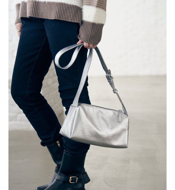 ikka「合皮横長肩掛けショルダーバッグ」|その他|