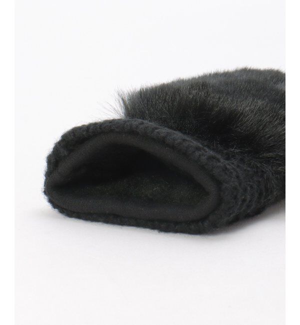 ikka「3WAYファー&ニットグローブ」|手袋|