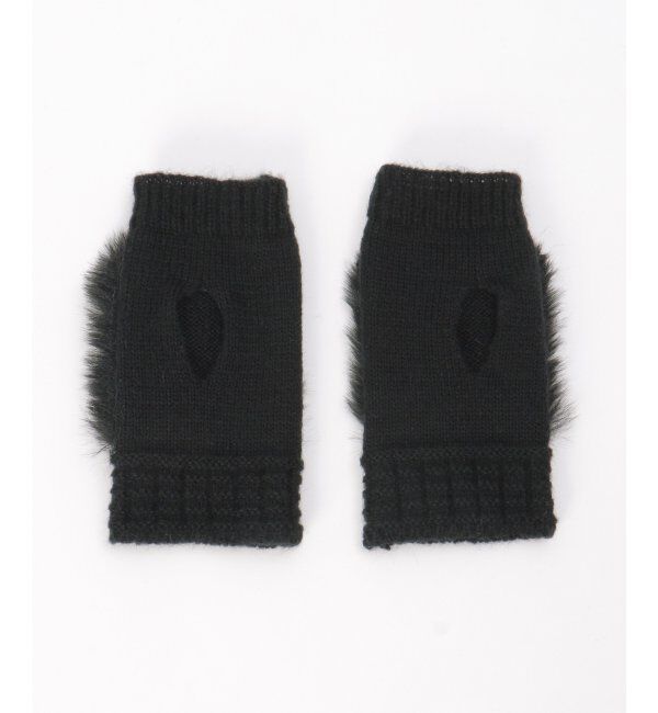 ikka「3WAYファー&ニットグローブ」|手袋|