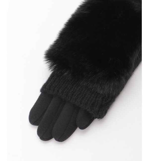 ikka「3WAYファー&ニットグローブ」|手袋|