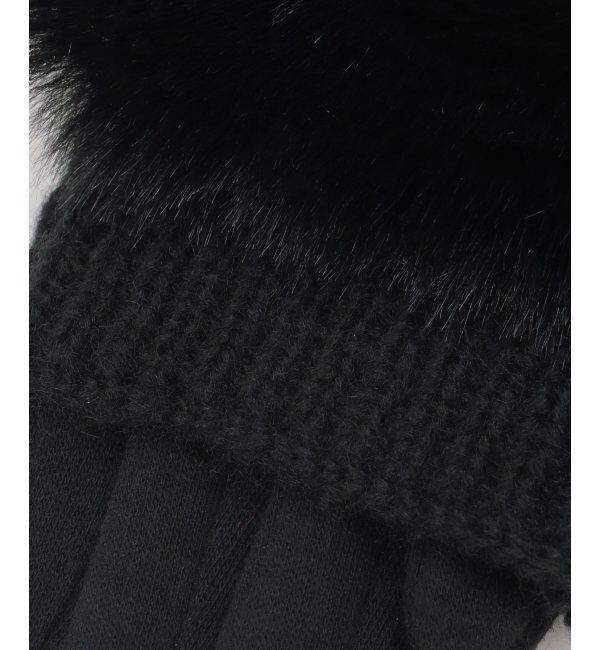 ikka「3WAYファー&ニットグローブ」|手袋|