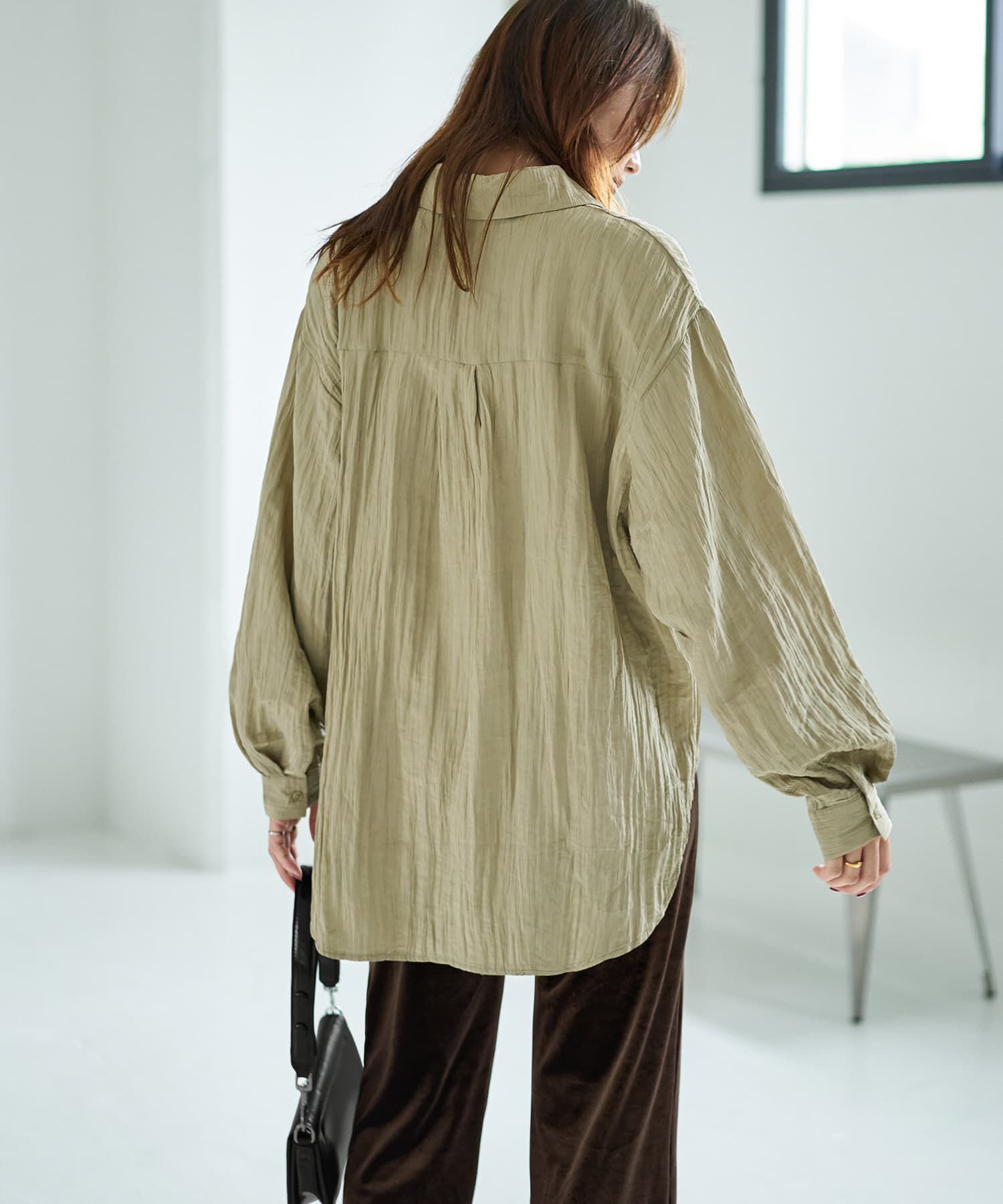 STYLE DELI「シワ加工グロッシーシャツ」|シャツ・ブラウス|