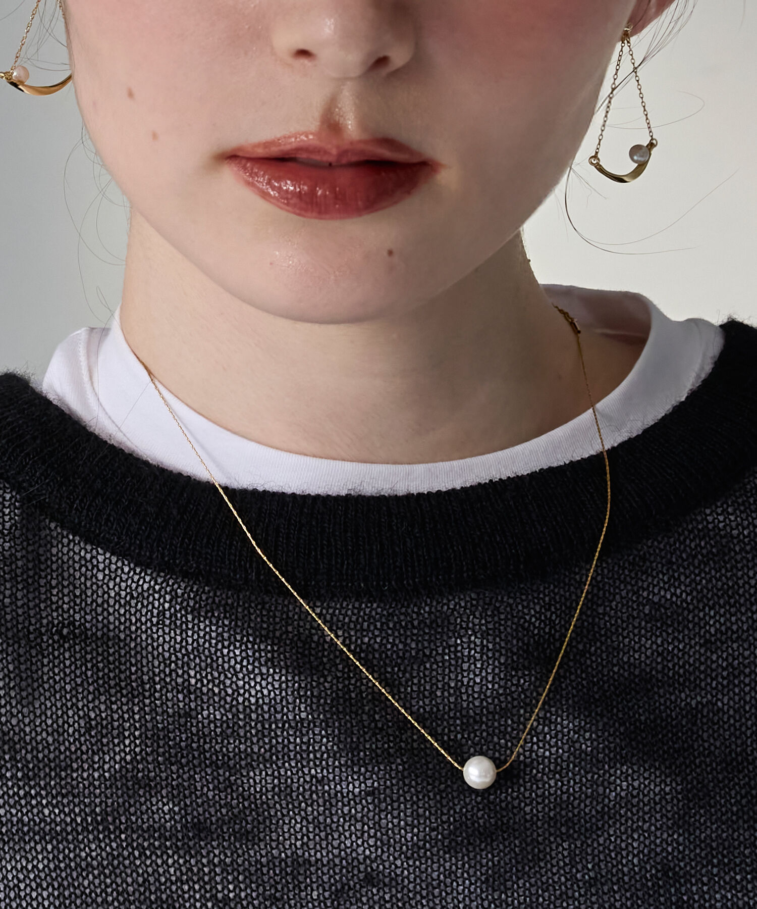 Phoebe「【金属アレルギー対応】ワントップパールネックレス　ゴールド/サージカルステンレス」|ネックレス|ゴールド