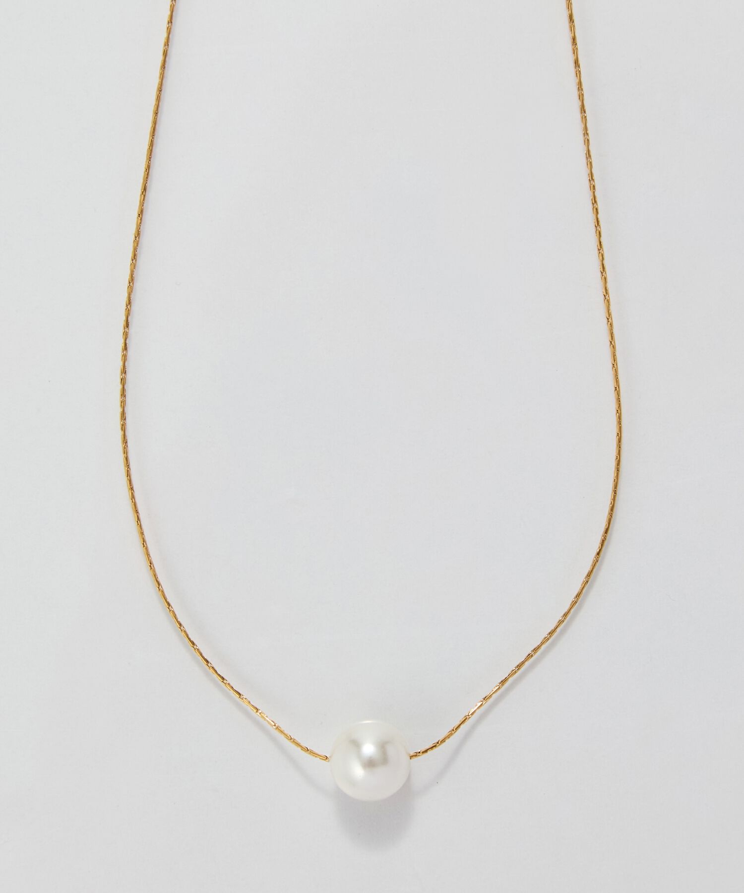Phoebe「【金属アレルギー対応】ワントップパールネックレス　ゴールド/サージカルステンレス」|ネックレス|