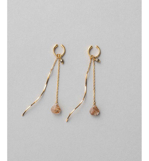 ete「イヤリング&イヤリングチャーム ナチュラルストーン/スパイラル」|イヤリング|A