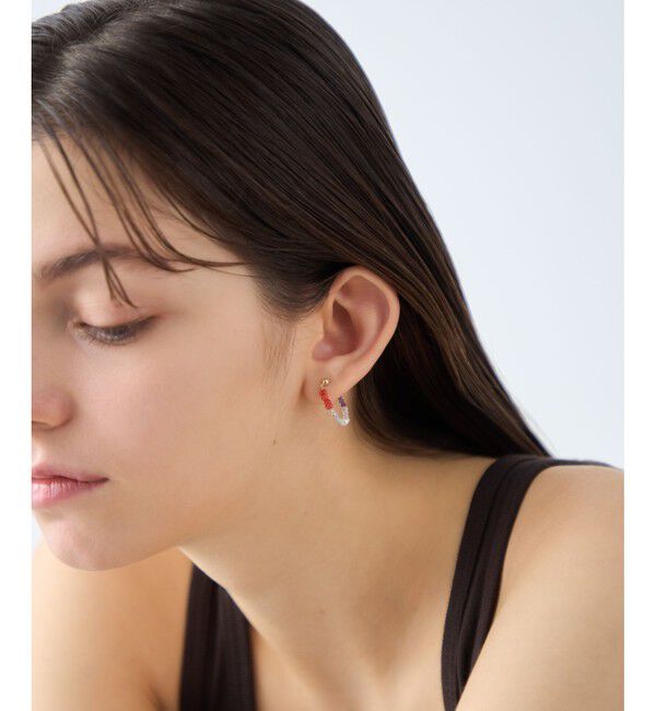 ete「[フォーチュン] K18YG ナチュラルストーン フープピアス /Dream」|ピアス|