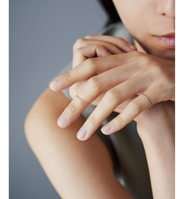 Jouete「K10YG/WG ピンキーリング セット ベネチアンチェーン」|リング|