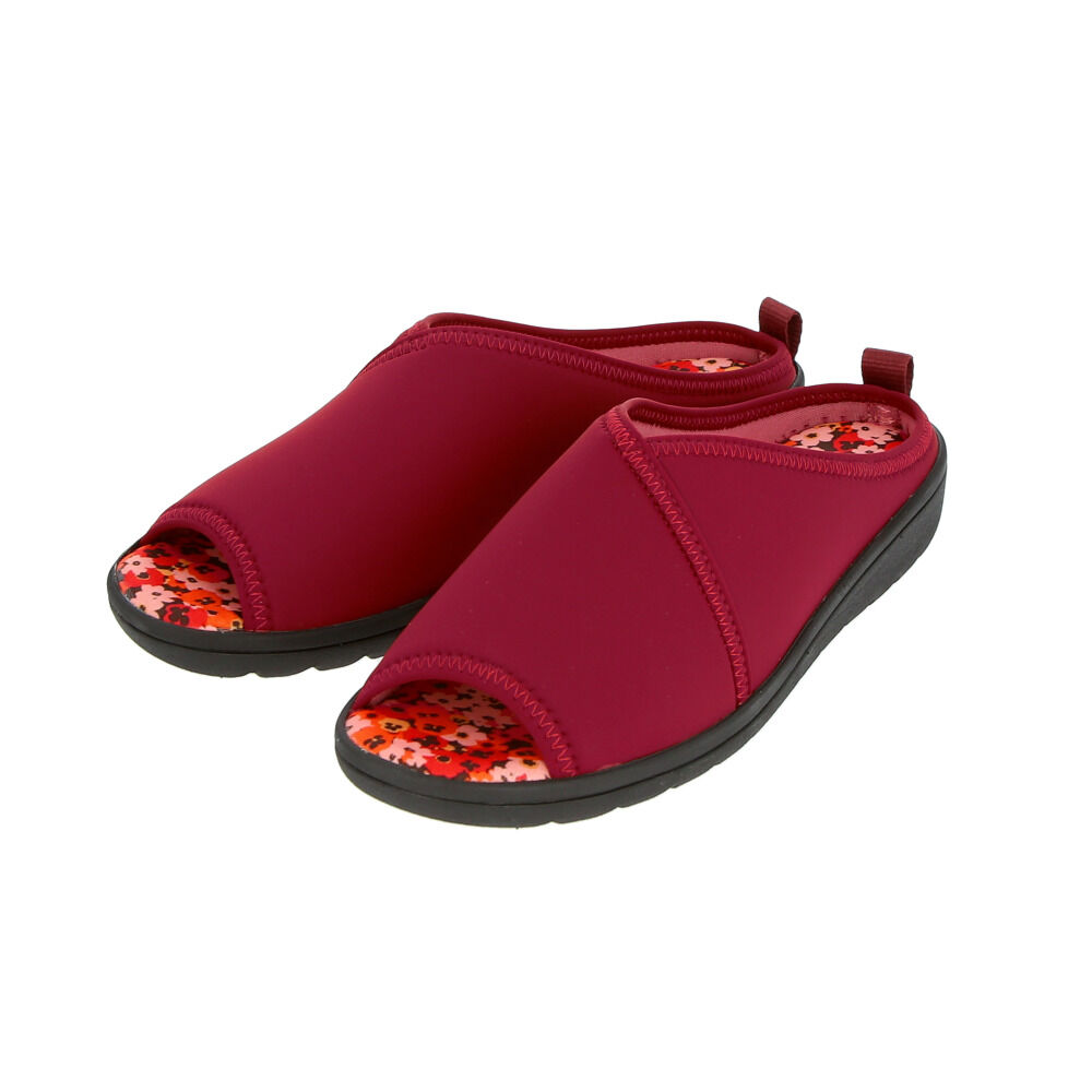 BACKYARD FAMILY「サンダル レディース つっかけ 通販 パンジー おしゃれ 歩きやすい 室内履き ルームシューズ」|サンダル|レッド1