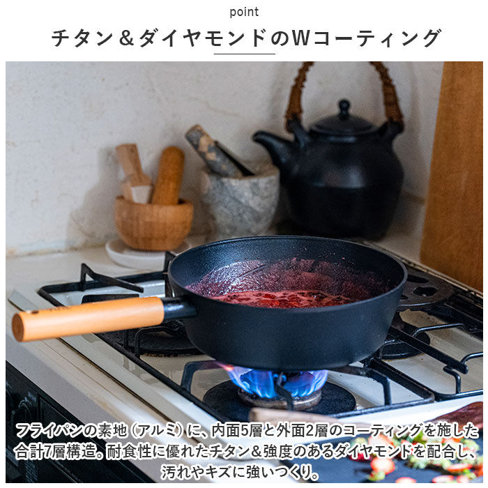 BACKYARD FAMILY「ククナキッチン フライパン 28cm 通販 チタン＆ダイヤモンド コーティング マルチパン」|食器・キッチングッズ|
