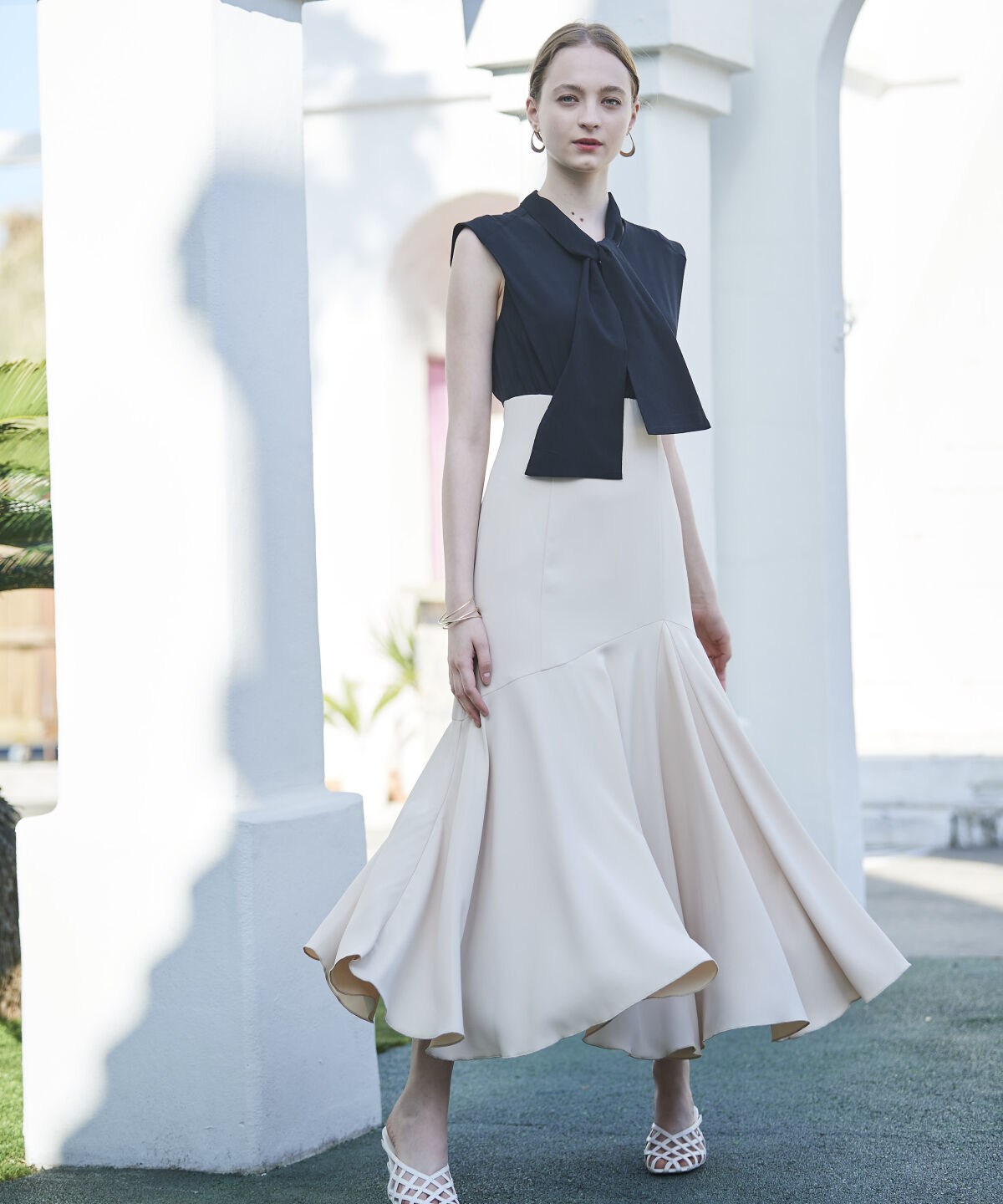 アンドクチュール「ボウタイ付きマーメイドドレス」|ドレス|