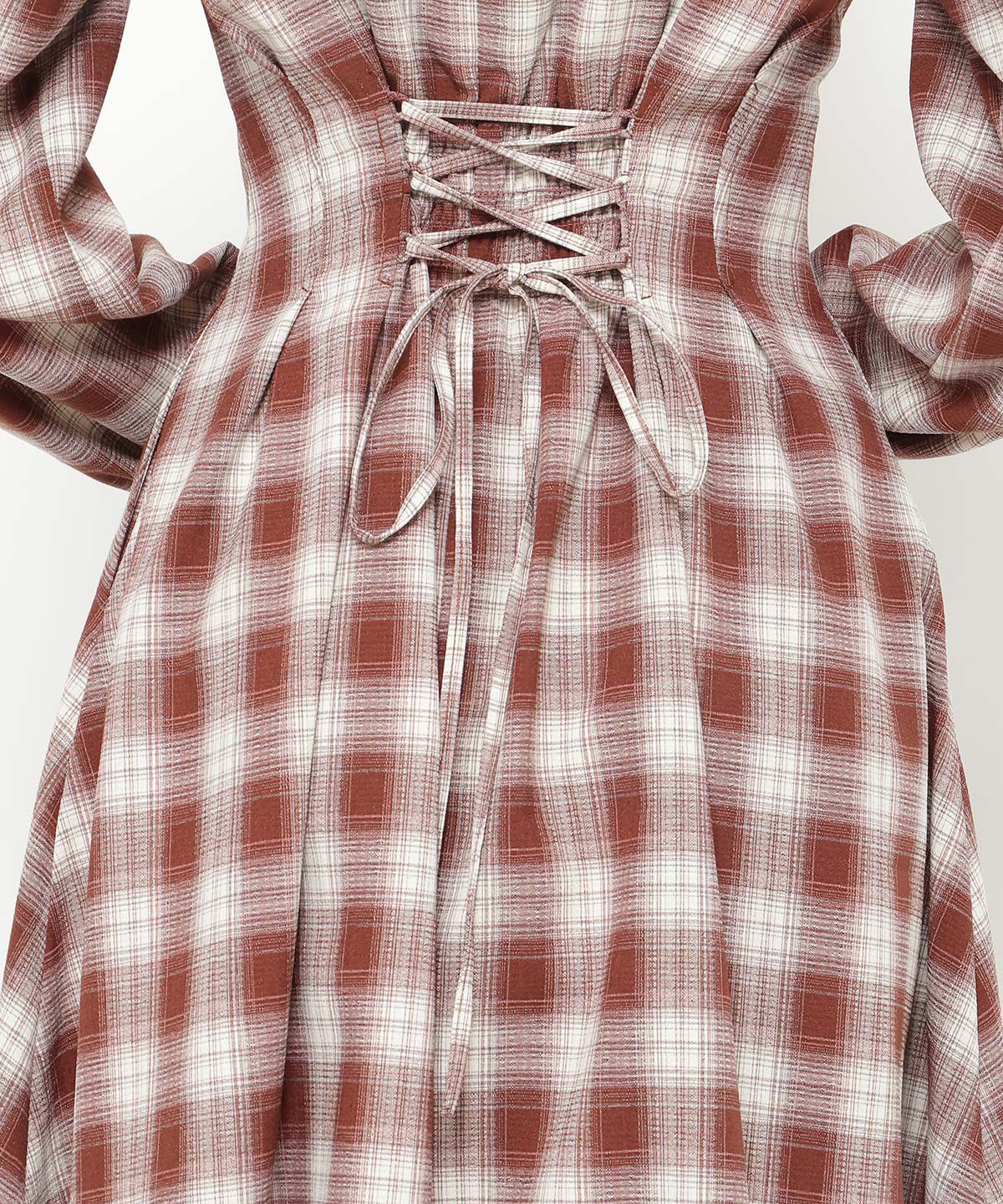 アンドクチュール「チェックウエストタックワンピース」|ワンピース|