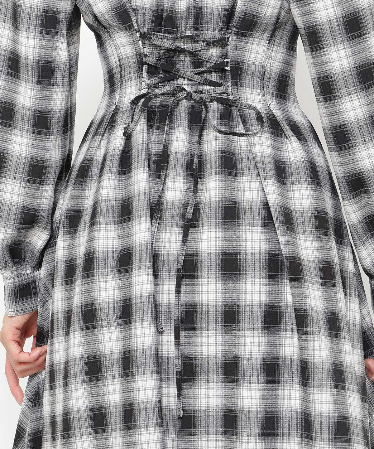 アンドクチュール「チェックウエストタックワンピース」|ワンピース|