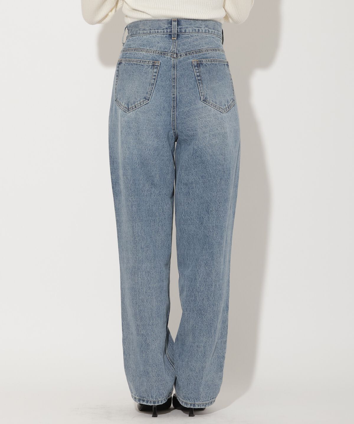 アンドクチュール「パール&times;ビジューダメージデニム」|デニム|