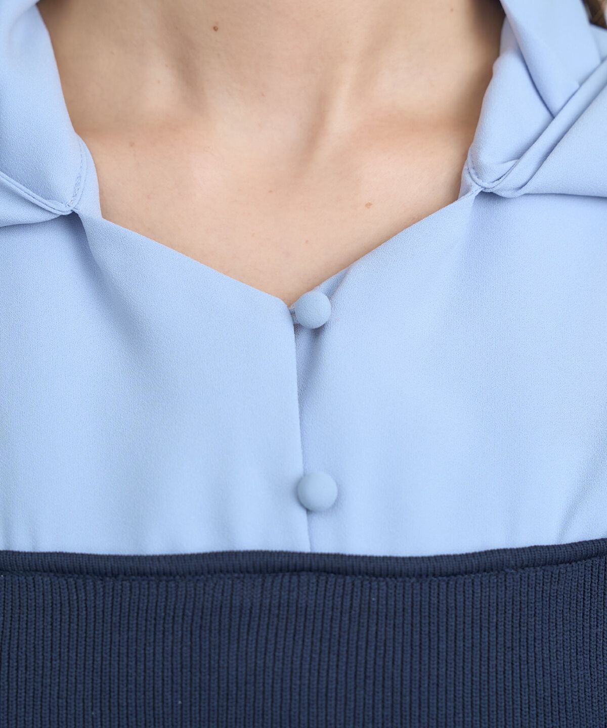 アンドクチュール「ニットビスチェ風ボウタイワンピース」|ワンピース|