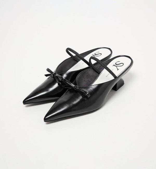 ODETTE E ODILE「＜SY＞ シェイプヒールリボンミュール サンダル50&uarr;」|サンダル|