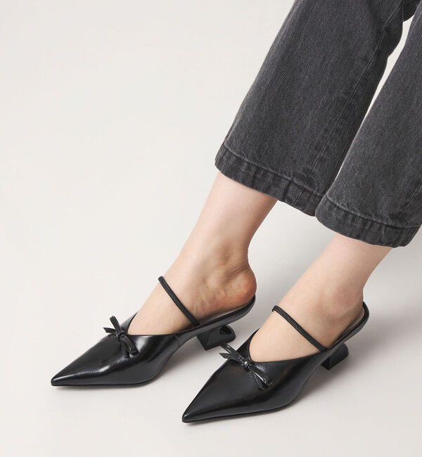 ODETTE E ODILE「＜SY＞ シェイプヒールリボンミュール サンダル50&uarr;」|サンダル|