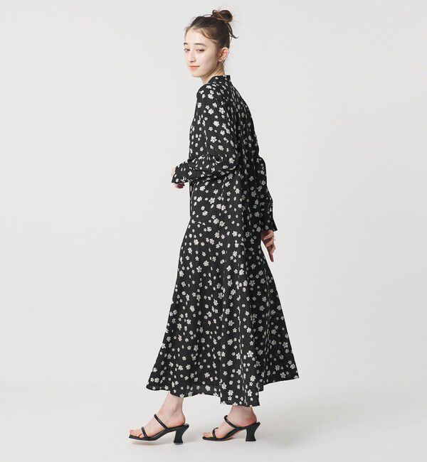 UNITED ARROWS「プリント シャツワンピース ‐ウォッシャブル‐」|ワンピース|BLACK