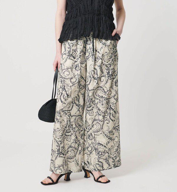 UNITED ARROWS「＜SACRA＞ペイズリー イージーパンツ」|チノ|OFF WHITE