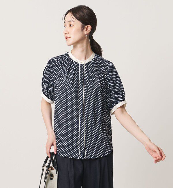 UNITED ARROWS「バイカラーパイピング ショートスリーブ ブラウス」|シャツ・ブラウス|