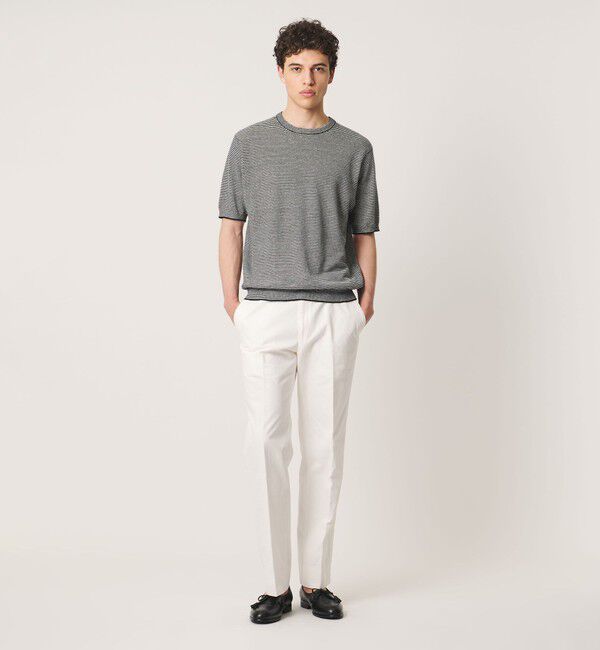 UNITED ARROWS「＜SOVEREIGN＞リネン ボーダー ニットTシャツ」|Tシャツ・カットソー|